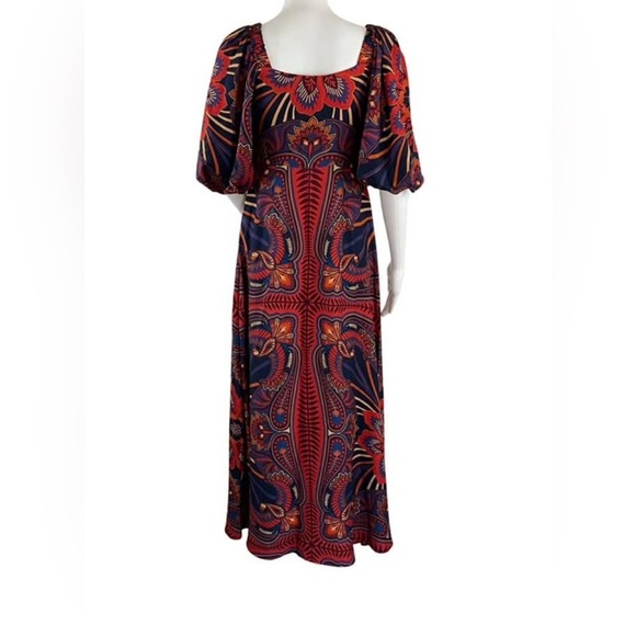 FARM Rio Red and Blue Midi Dress - Picture 4 of 8